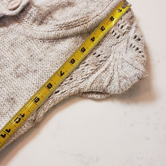 Alpaca Knit Dress size Large crochet button front Neutral bcbg y2k - Picture 12 of 14